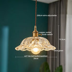 Japanese Style LED Pendant Lamp Copper Glass Hanging Light Fixtures