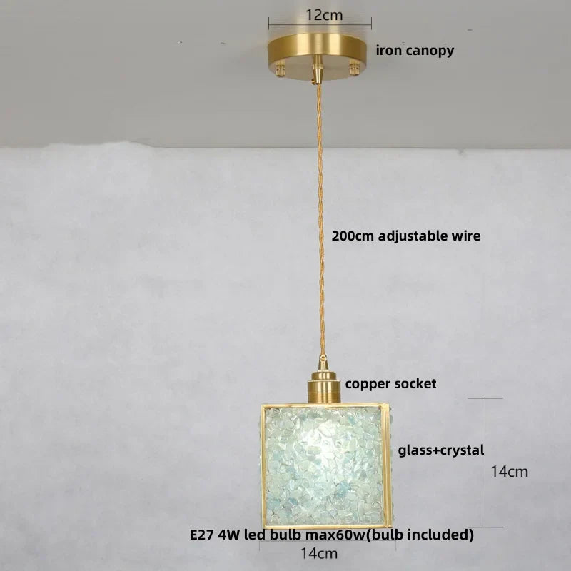 Crystal Glass LED Pendant Lamp, Adjustable Modern Luxury Hanging Lights