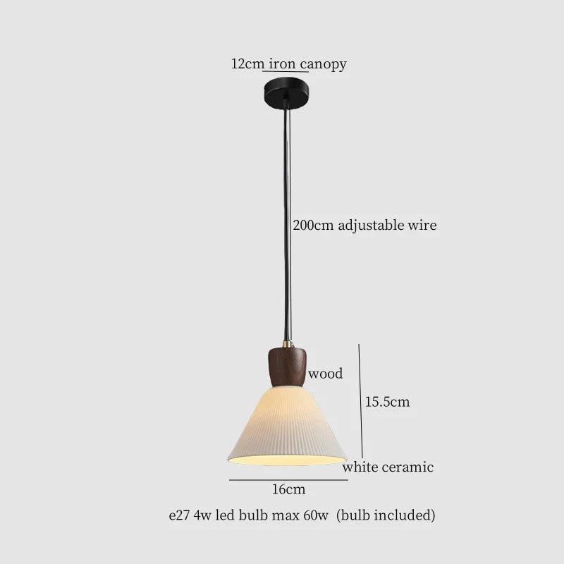 Nordic White Ceramic LED Pendant Light for Modern Living Spaces