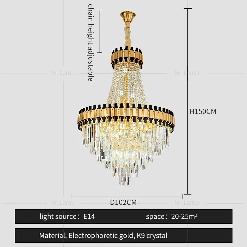 Main Living Room Crystal Chandelier - Post-modern Light Luxury Design