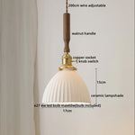 Ceramic Walnut Copper LED Pendant Light Chandelier for Bedroom Living Room