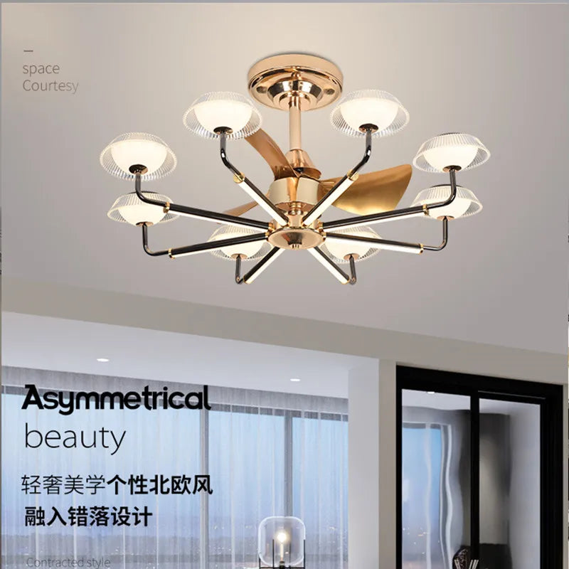 Tropics Fan Light Chandelier: Modern Simple Indoor Ceiling Board Summer Breeze Coastal Design