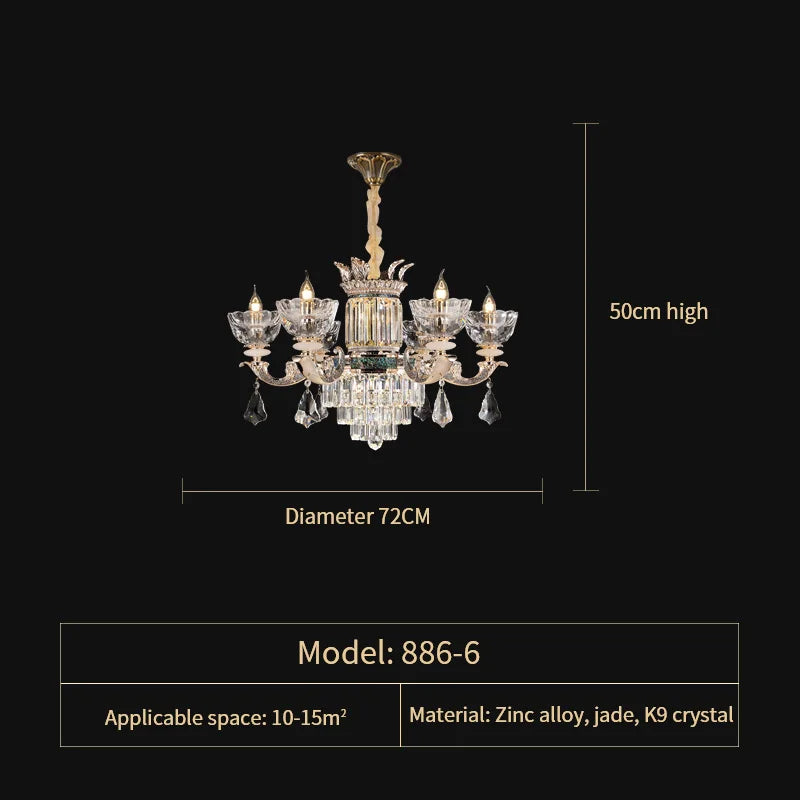 Duplex European Crystal Chandelier for Staircase with Hollow Design