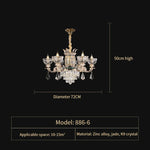Duplex European Crystal Chandelier for Staircase with Hollow Design