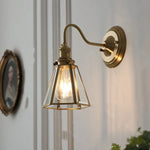 Blue Flower Glass LED Wall Sconce Vintage Style Stair Lights