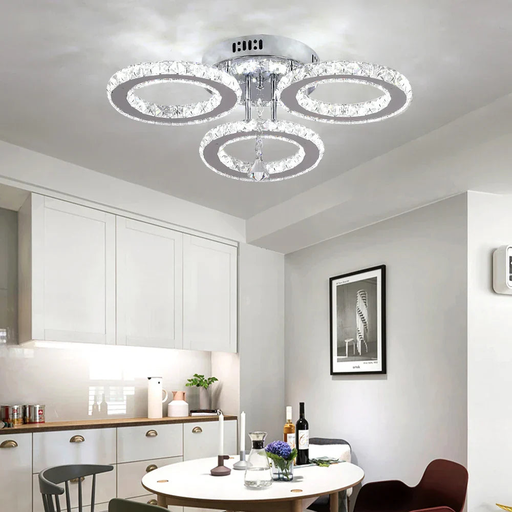 Modern K9 Crystal LED Chandeliers - Kitchen Home Decor Ceiling Lamps Fixtures
