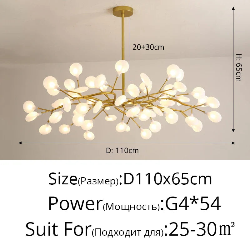 Modern LED Chandelier - Luxurious Nordic Firefly Lamp for Home Indoor Lighting