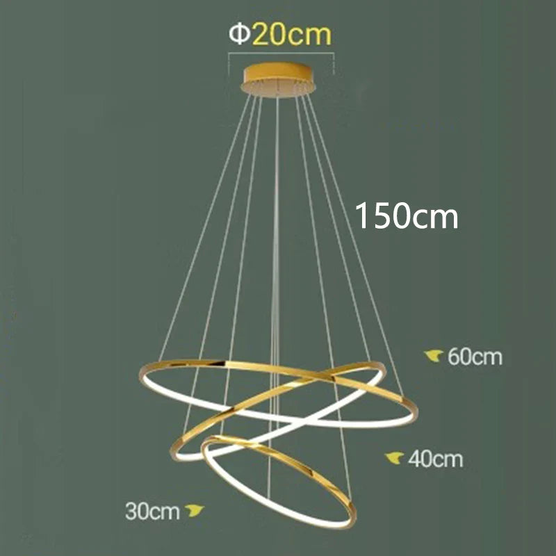Stylish Staircase Chandeliers LED Pendant Light Lamps for Modern Living Room Lighting