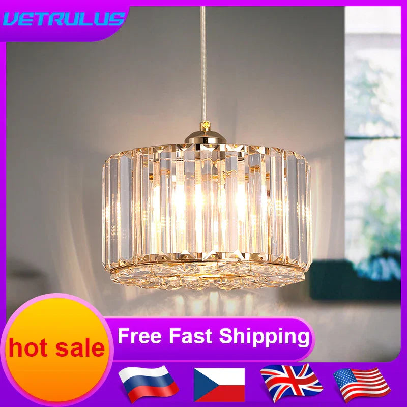 Glass Led Pendant Light Modern Ceiling Lamp Adjustable Living Dining Room
