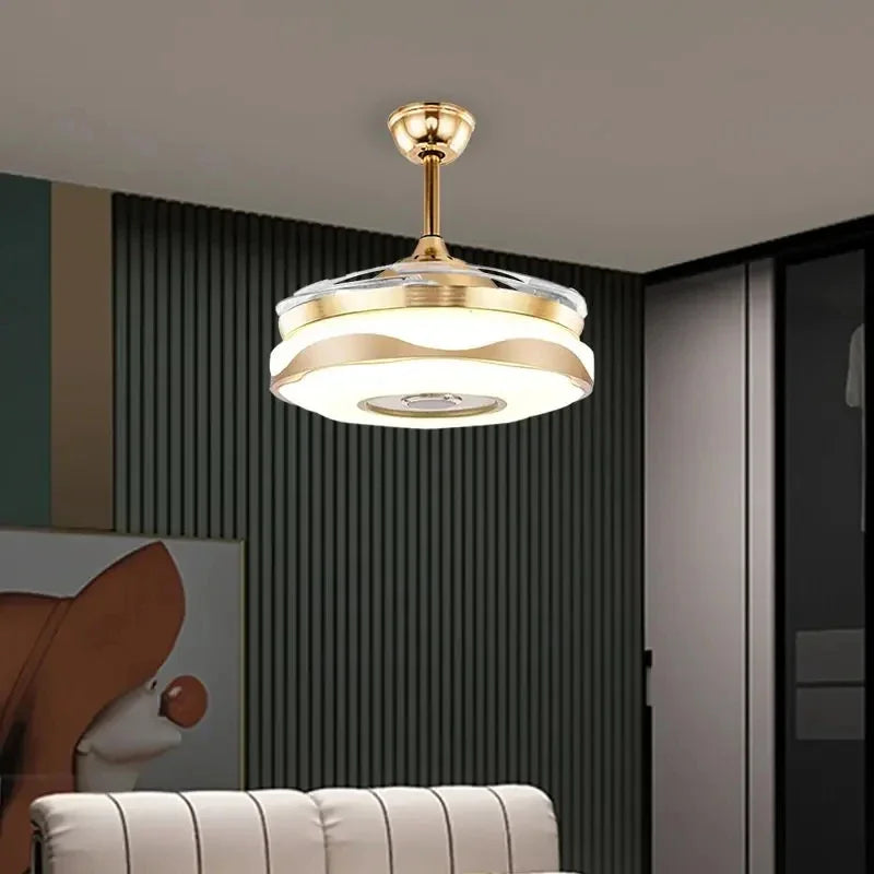 42" Gold Bluetooth Ceiling Fan Light with Remote & RGB Color Control