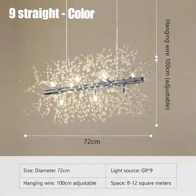 Dandelion Crystal Ceiling Lamp Chandelier for Bedroom Dining Room Kitchen Island