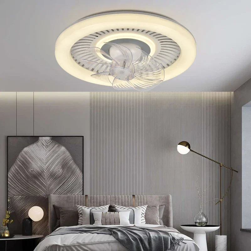 360 Rotating Air Supply LED Ceiling Fan with Quiet DC Motor.