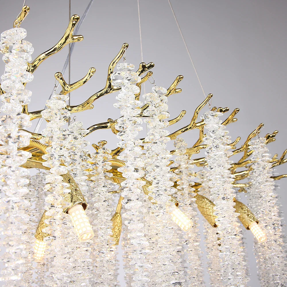 Crystal Metal Chandelier: Elegant Luxury Hanging Lamp for Home Hotel Decor