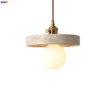 Nordic Modern LED Hanging Lamp Yellow Travertine Afralia™ Loft Living Dining Pendant Light