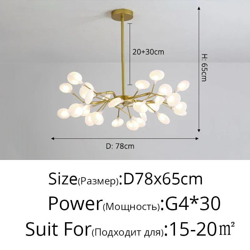 Modern LED Chandelier - Luxurious Nordic Firefly Lamp for Home Indoor Lighting