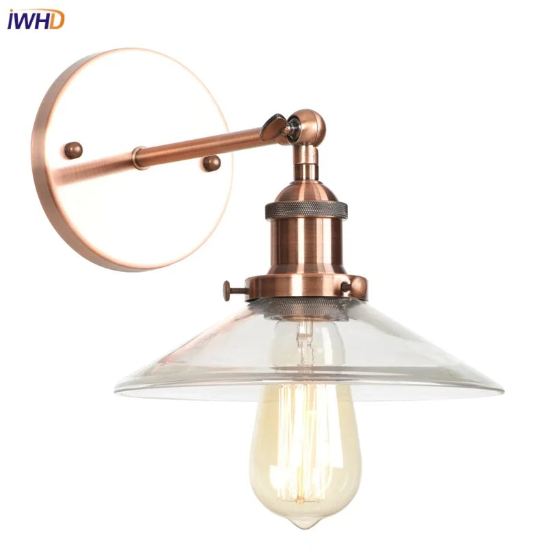 Vintage Industrial LED Wall Sconce with Clear Glass, Artistic Light Fixture