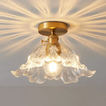 Glass Copper LED Ceiling Light - Simple Art Decorative Chandelier