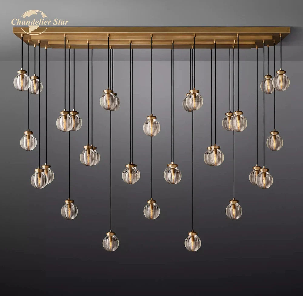 Pearl Crystal Chandeliers LED Pendant Lights for Living Room Kitchen Island