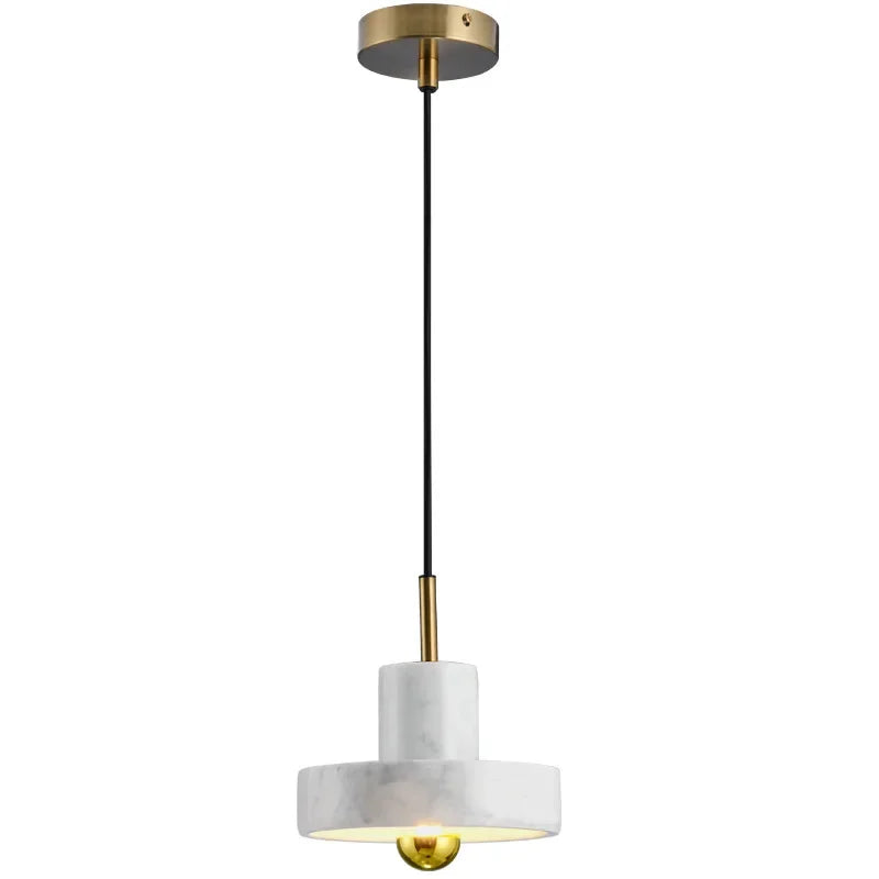 Marble Pendant Light: Modern Bar Fixture Hanging Chandelier
