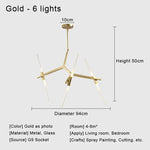 Glass LED Chandelier Ceiling Light for Modern Nordic Design Home Decor