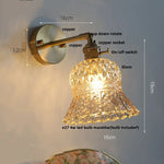 Amber Flower Glass Wall Light Fixture with Pull Chain Switch