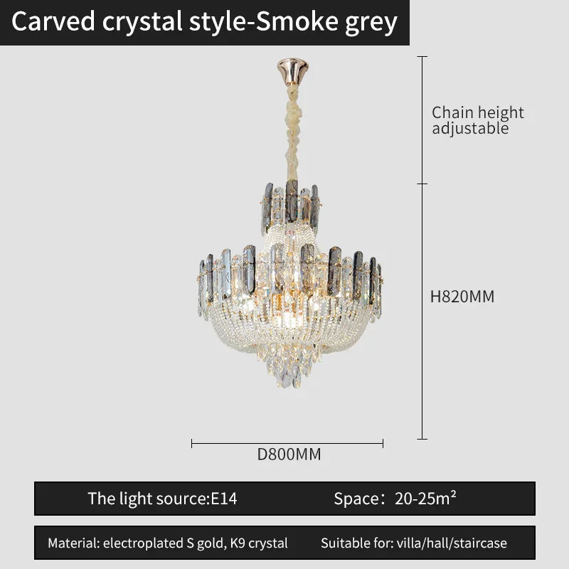 French Bead Chain Crystal Chandelier for Luxury Spaces