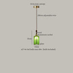 Afralia™ Green Glass LED Pendant Lights American Vintage Hanging Lamp