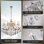 Crystal Chandelier Gold Chrom Nordic LED Luxury Lighting