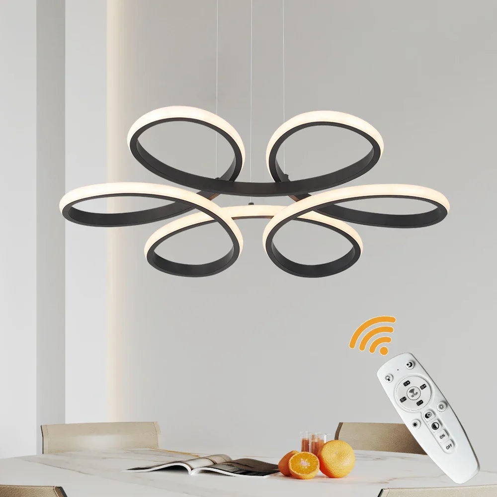 Modern Acrylic Aluminum LED Chandelier with Remote Control Dimming