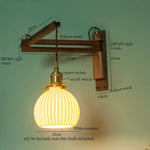 Walnut Wood LED Wall Lamp Copper Ceramic Minimalistic Loft Light