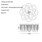 Tassel LED Pendant Light Tassel Lustre Silver Steel Foyer Fixture