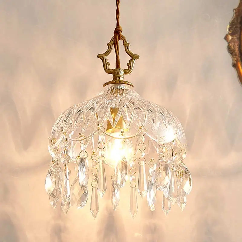 Luxure Crystal Chandelier: Modern Copper Ceiling LED Light Fixture for Living Room