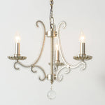Crystal LED Chandelier: French Living Room Retro E14 Pendant Light for Home Decor