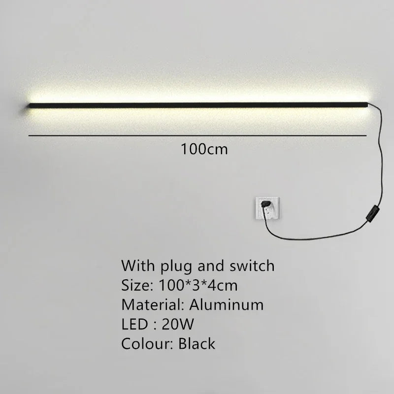 Modern Dimmable Long Wall Lamp for Bedroom and Living Room