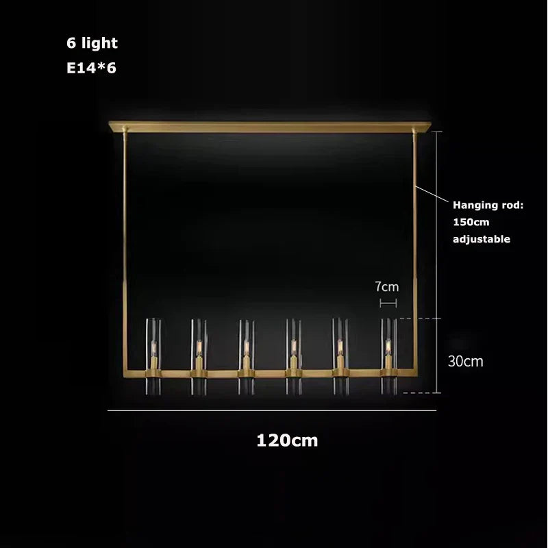 Modern Copper Glass Black Gold Round Chandelier LED Lighting Fixture