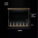 Modern Copper Glass Black Gold Round Chandelier LED Lighting Fixture