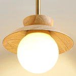 Wood Iron LED Hanging Light Bar Modern Pendant Lamp for Bedroom Dining Living Room