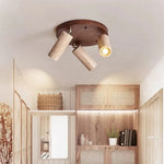 Stone Ceiling Lamp Spot Light Adjustable Angle Wood Base