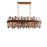 Classic Gray Crystal Chandeliers with LED Lighting for Dining Table