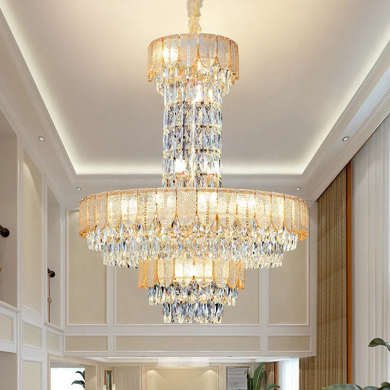Crystal Chandelier: Postmodern Multi-layer Luxury for Living Room, Hotel Lobby, and Villa