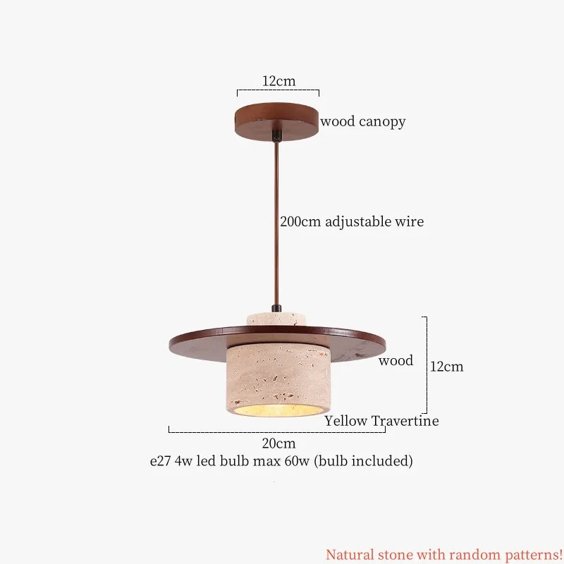 Yellow Travertine LED Pendant Lighting for Living Room Decor