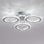 Crystal Chandelier 3Rings Chrome Pendant Light for Bedroom Living Room