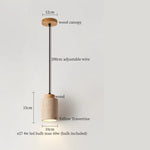 Yellow Travertine Stone LED Pendant Lamp - Vintage Hanging Lighting