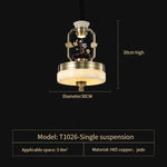 Copper Jade Duplex Chandelier: Chinese Villa Hall Lighting for Hotel Lobby & Living Room