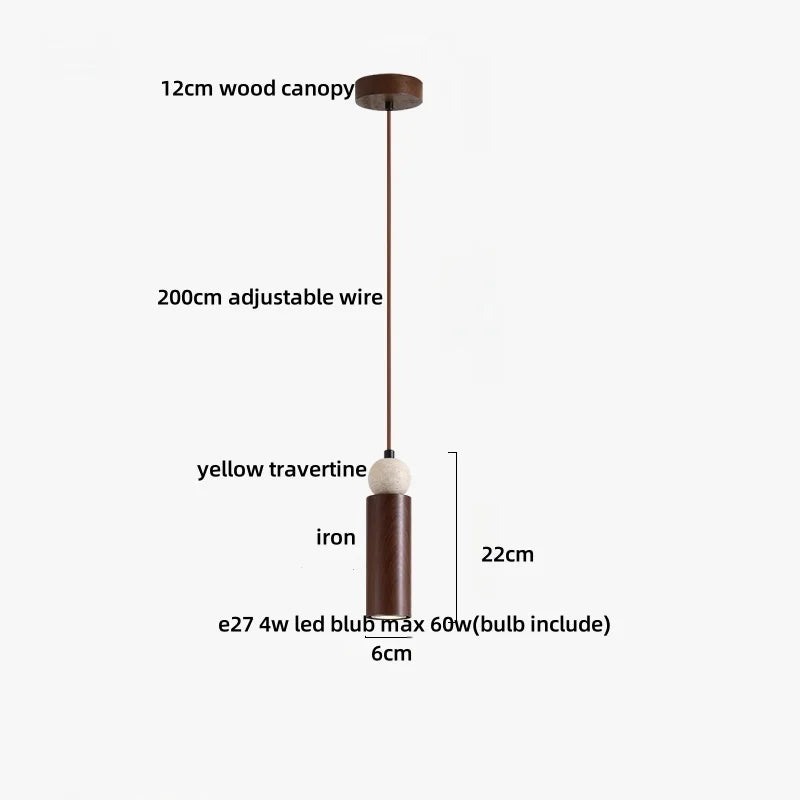 Afralia™ Yellow Travertine LED Pendant Lights Bar Semicircle Iron Stone Globe Hanging Lamp