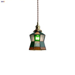Colorful Glass Tiffany Style LED Pendant Lamp, Modern Hanging Light Fixture