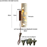 LED Wall Sconce Modern Nordic Wood Canopy Terrazzo Bathroom Mirror Light