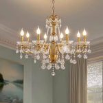 Crystal Pendant Chandelier Foyer Light Luxury Candle Design Led Lamparas