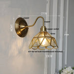 Afralia™ Blue Glass Copper LED Wall Light Fixture Stair Bar Restaurant Bedroom E27