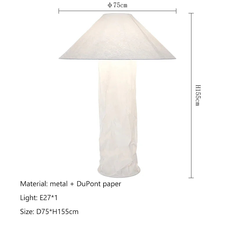 Nordic Wabi Sabi Dupont Paper LED Floor Lamp for Home Decor